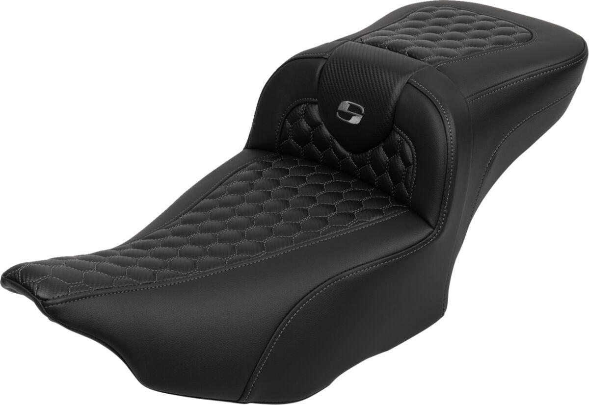 823-07-190B2 - Saddlemen Roadsofa Extended Reach Honeycomb Seat For Harley Davidson FLHX 1923 ABS 2024-2026 - Black/Grey