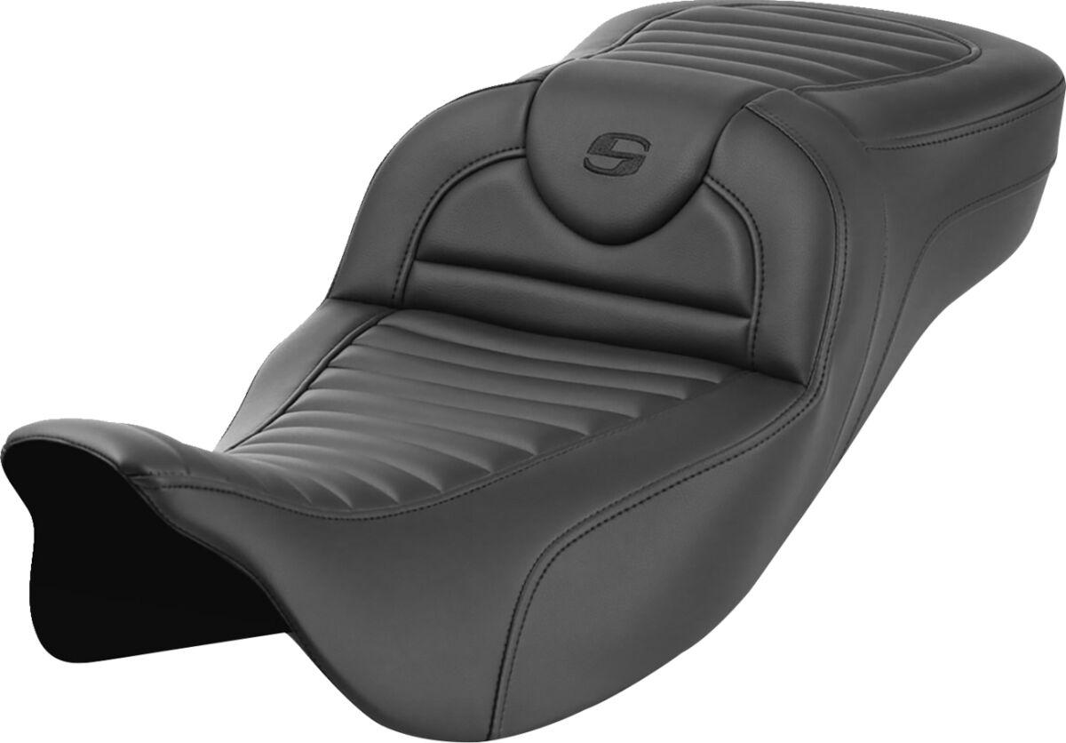 808-07B-20300 - Saddlemen Roadsofa Extended Reach Tuck-n-Roll Seat For Harley Davidson FLH 1868 2021 - Black
