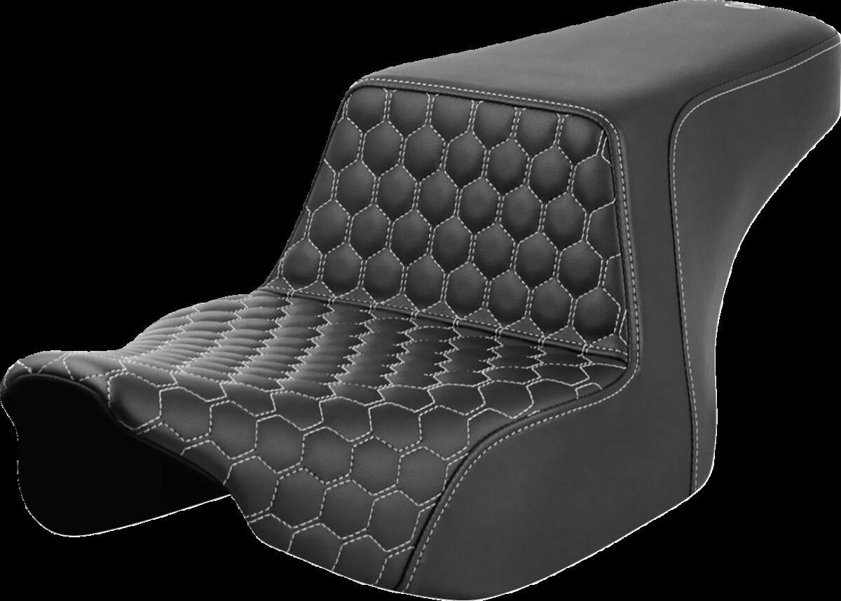 823-07-17705 - Saddlemen Honeycomb Step Up Seat For Harley Davidson FLHX 1923 ABS 2024-2026 - Black/Silver