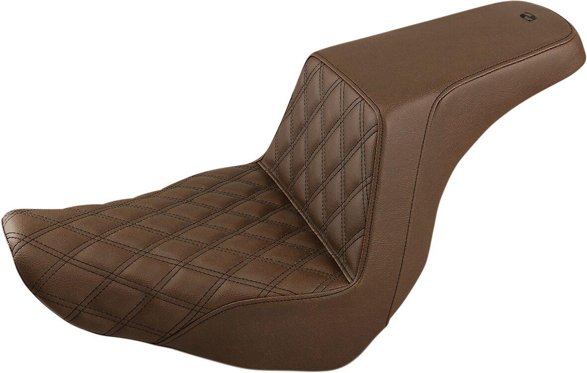 818-29-172BR - Saddlemen Step Up Front Lattice Stitch Seat For Harley Davidson FLSB 1750 2018-2024 - Brown