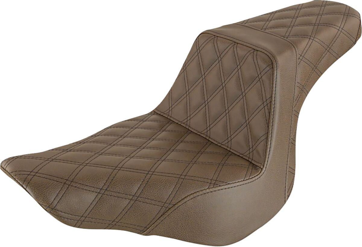 818-29-175BR - Saddlemen Step Up Full Lattice Seat For Harley Davidson FLSB 1750 2018-2024 - Brown