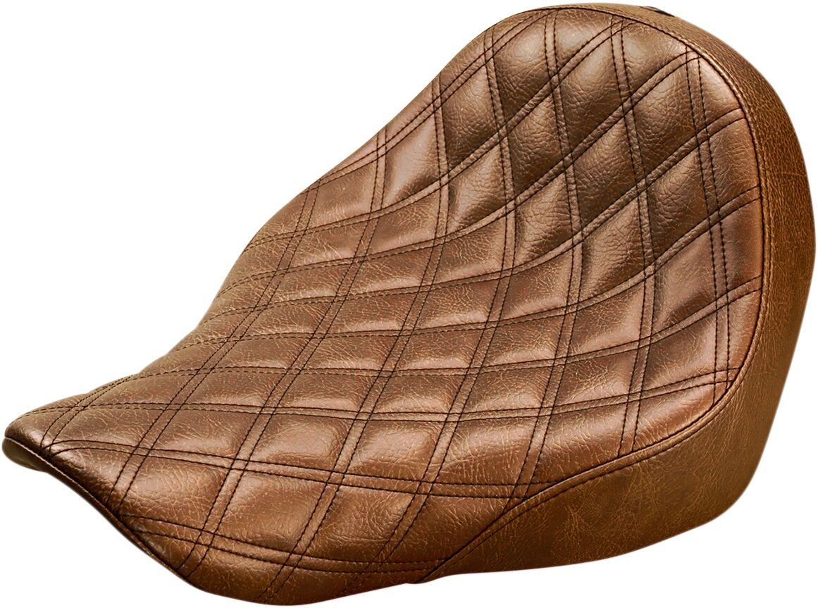 818-29-002BLS - Saddlemen Renegade Lattice Stitch Solo Seat For Harley Davidson FLSB 1750 2018-2024 - Brown