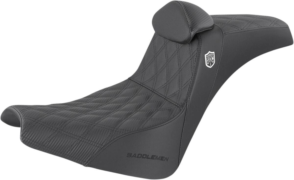 SC81830DB0 - Saddlemen Pro Series SDC Performance Grip Seat With Backrest For Harley Davidson FXBB 1750 2018-2020 - Black