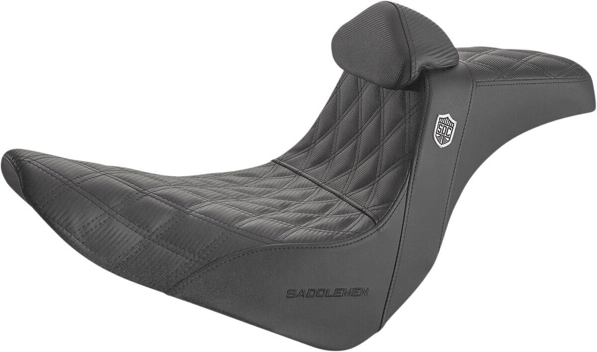 SC81829DB0 - Saddlemen Pro Series SDC Performance Grip Seat With Backrest For Harley Davidson FLSB 1750 2018-2024 - Black