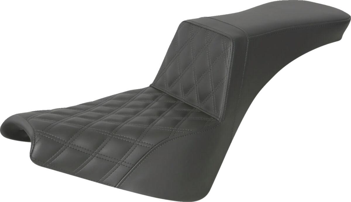 818-30-192 - Saddlemen Step Up Front Lattice Stitch Seat For Harley Davidson FXBB 1750 2018-2020 - Black