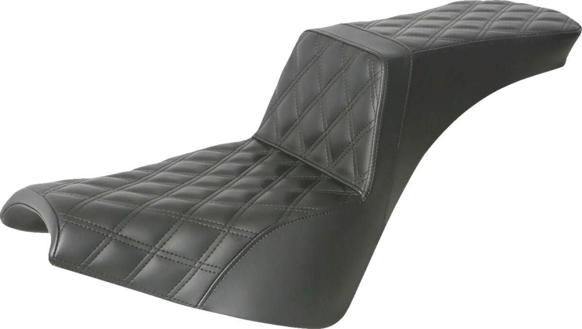 818-30-195 - Saddlemen Step Up Full Lattice Stitch Seat For Harley Davidson FXBB 1750 2018-2020 - Black