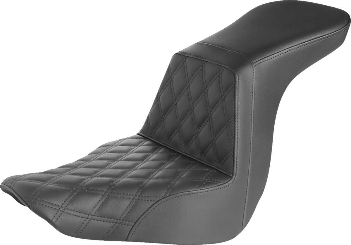 818-29-192 - Saddlemen Step Up Front Lattice Stitch Seat For Harley Davidson FLSB 1750 2018-2024 - Black