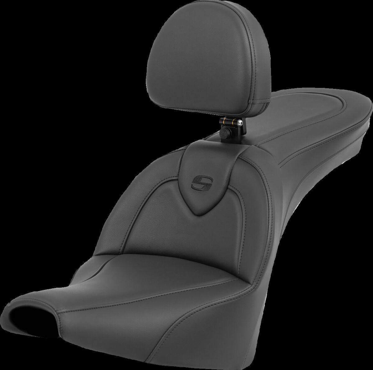 818-30-187BR - Saddlemen Roadsofa Standard Reach Seat With Backrest For Harley Davidson FXBB 1750 2018-2020 - Black