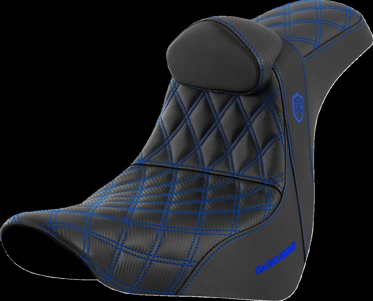 SC81829BLURT - Saddlemen Pro Series SDC Performance Grip Seat For Harley Davidson FLSB 1750 2018-2020 - Black/Blue