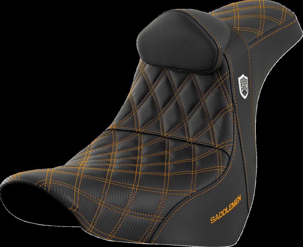 SC81829GOLRT - Saddlemen Pro Series SDC Performance Grip Seat For Harley Davidson FLSB 1750 2018-2020 - Black/Gold