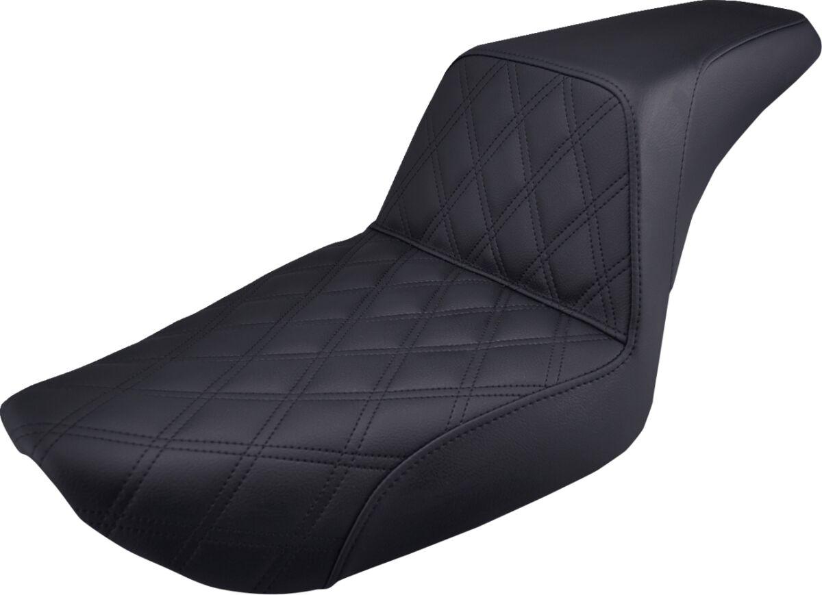 896-04-172 - Saddlemen Step Up Front Lattice Stitch Seat For Harley Davidson FXD 1340 1996-1998 - Black