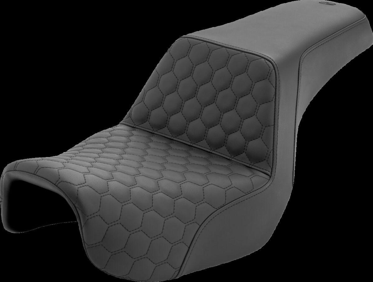 806-04-177 - Saddlemen Honeycomb Step Up Seat For Harley Davidson FXD 1584 Dyna Super Glide 2007-2010 - Black