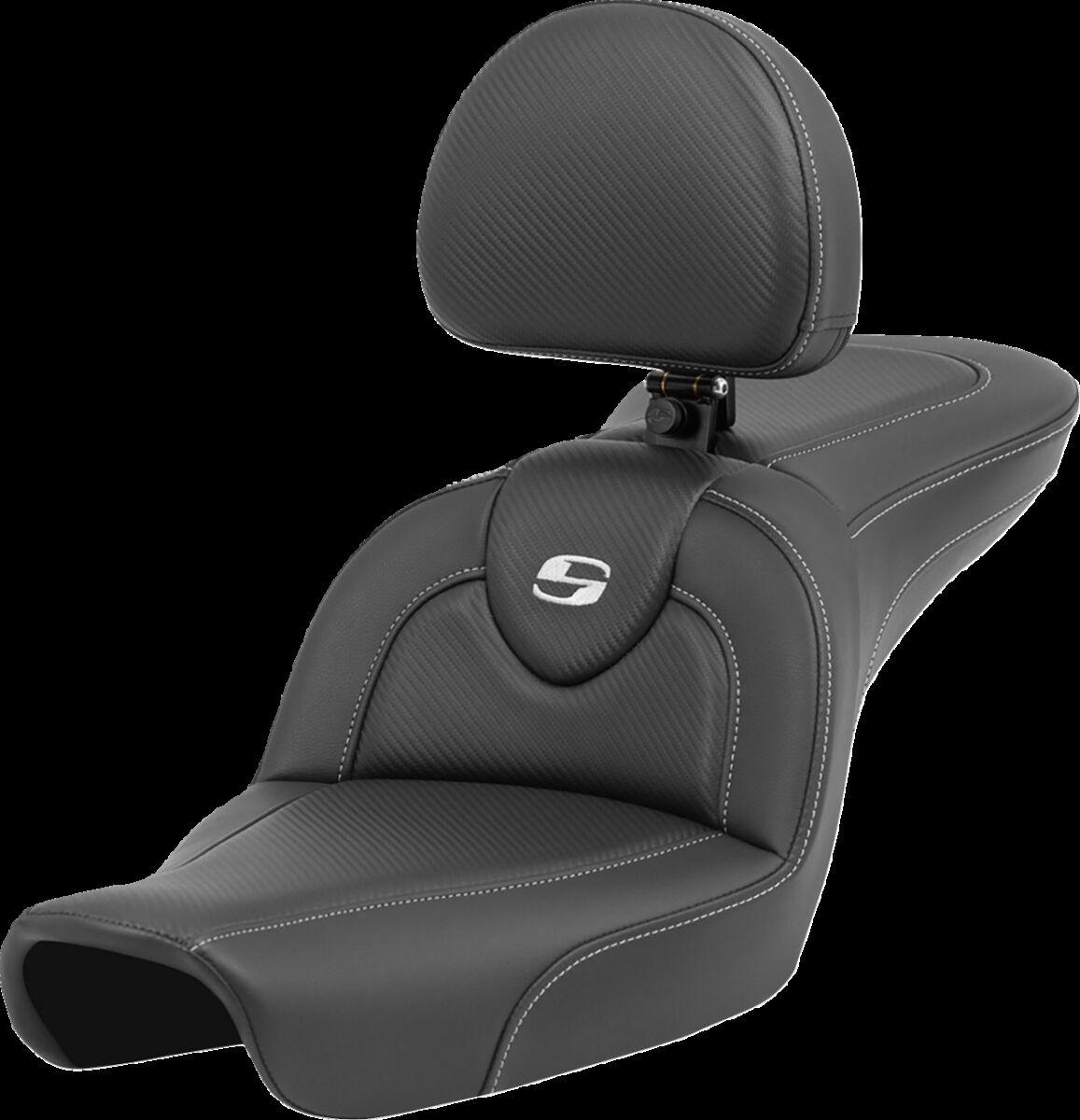 896-04-185BR - Saddlemen Roadsofa Carbon Fibre Seat For Harley Davidson FXD 1340 1996-1998 - Black