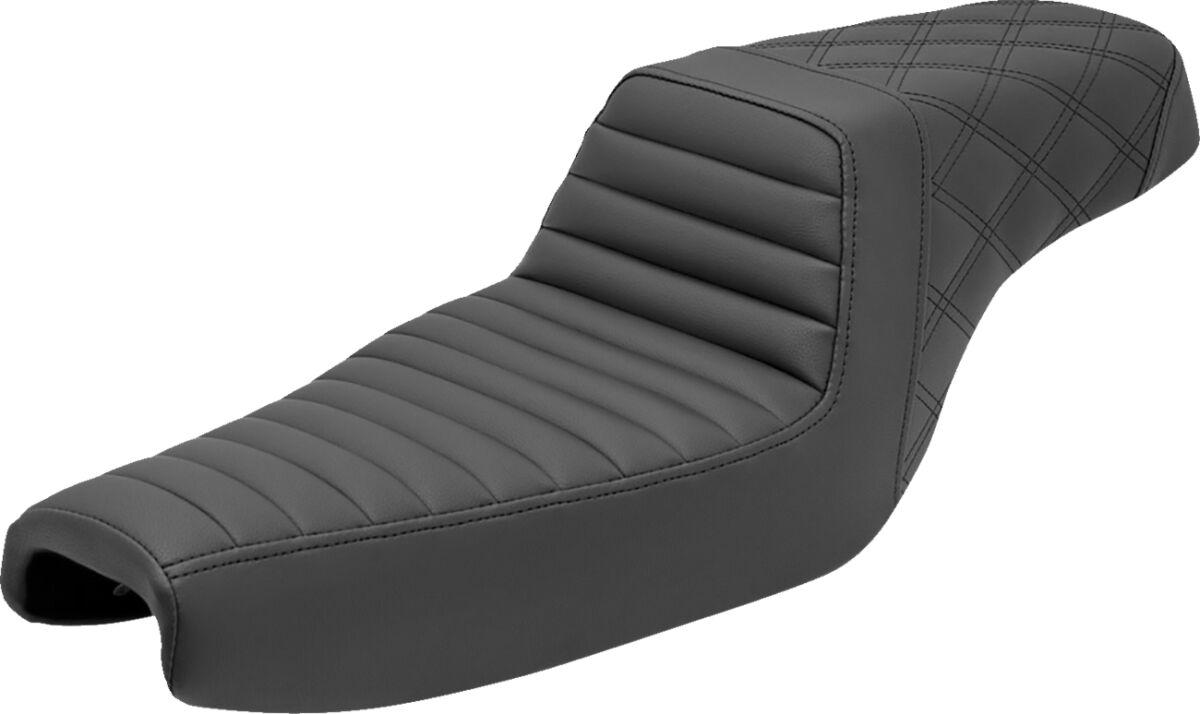 807-11-176 - Saddlemen Step Up Front Tuck-n-Roll Seat For Harley Davidson XL 1200 C 2004-2020 - Black