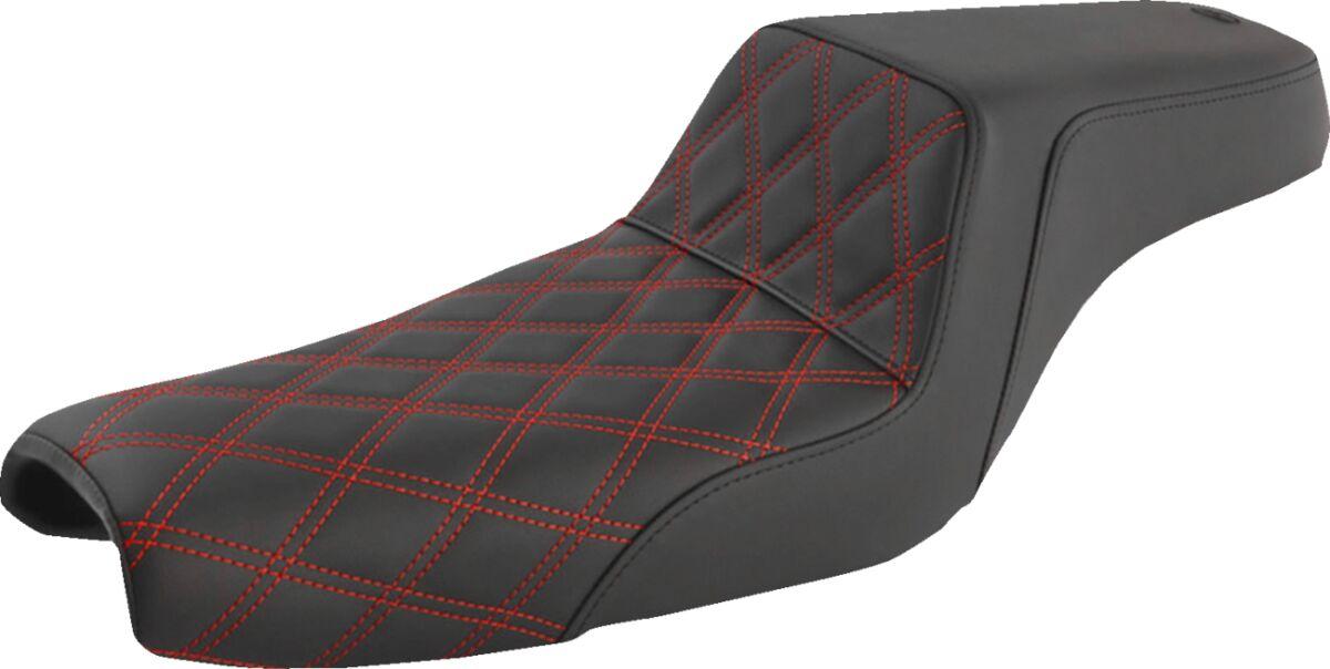 807-11-172RD - Saddlemen Step Up Seat For Harley Davidson XL 1200 C 2004-2020 - Black/Red