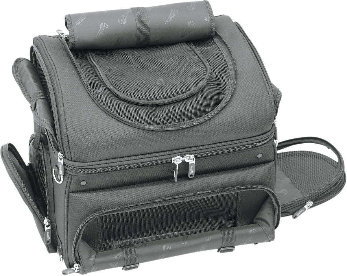 EX000627 - Saddlemen Pet Voyager Rear Carrier Bag - Black/Chrome