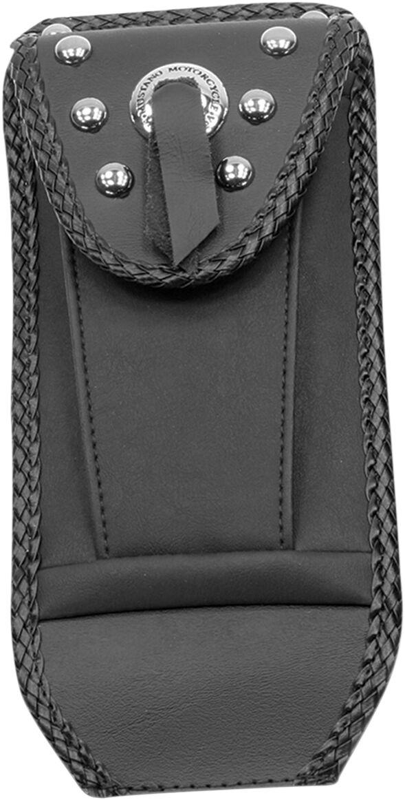 93309 - Mustang Tank Bib with Pouch For Harley Davidson FLH 1200 1970-1980 - Black/Silver