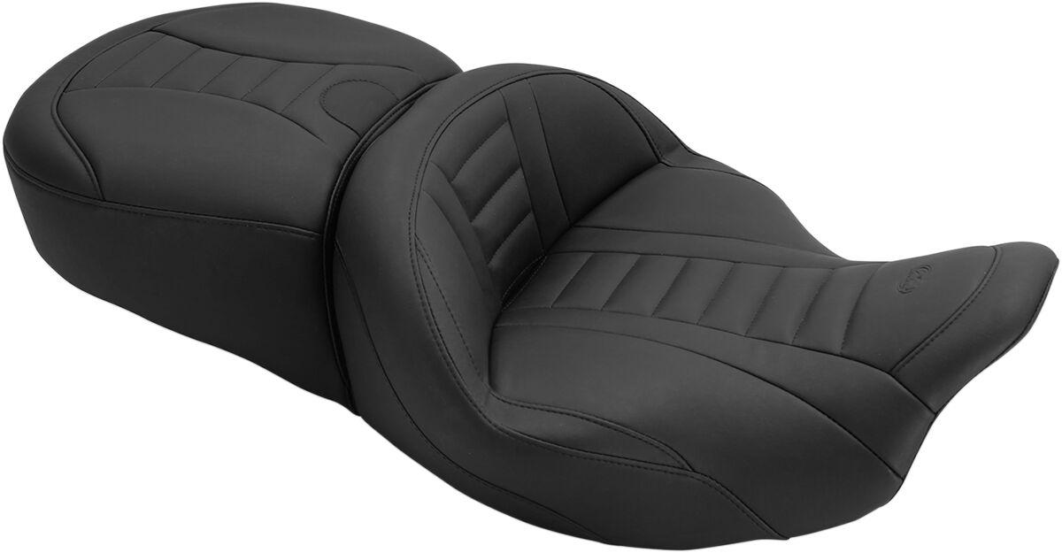79006 - Mustang One Piece Deluxe 2 Up Touring Seat For Harley Davidson FLH 1868 2021 - Black