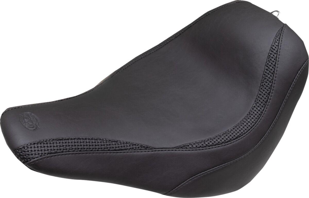 83070 - Mustang Runaround Basketweave Solo Seat For Harley Davidson FXLRS 1923 2024 - Black