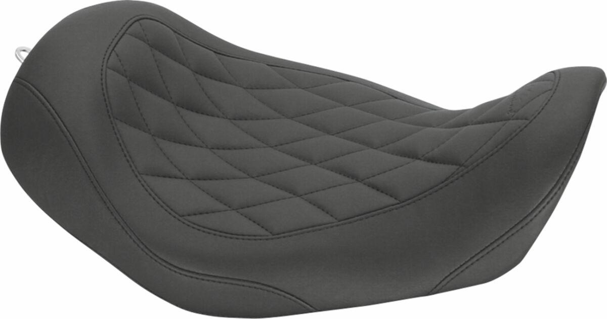 76704 - Mustang Wide Tripper Solo Seat For Harley Davidson FLD 1690 2014-2016 - Black