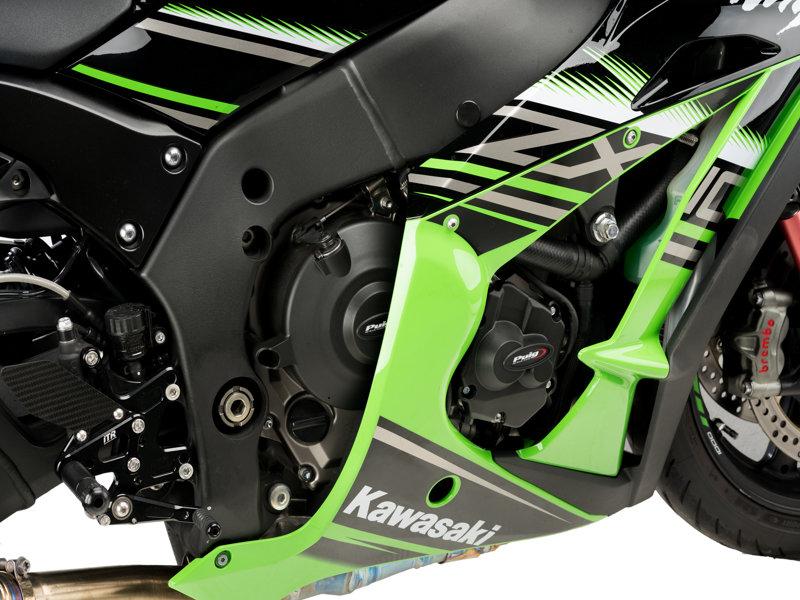 21514N - Puig Championship Engine Cover Track For Kawasaki ZX-10R 2011-2025 - Black