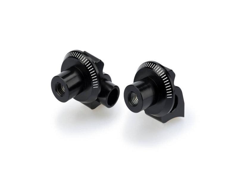 Puig Black 9641N - Footpeg Adaptors For Aprilia Dorsoduro 900 2017-2020