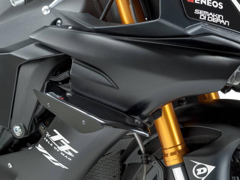 9766N - Puig Sport Downforce Spoilers For Yamaha YZF R1 2015-2019 - Black