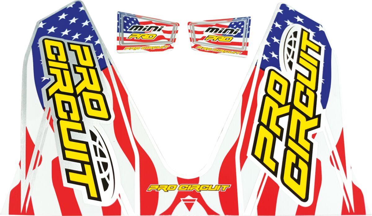 D22MINI-SS - Pro Circuit T-6 Exhaust Decals - Blue/Red/White/Yellow