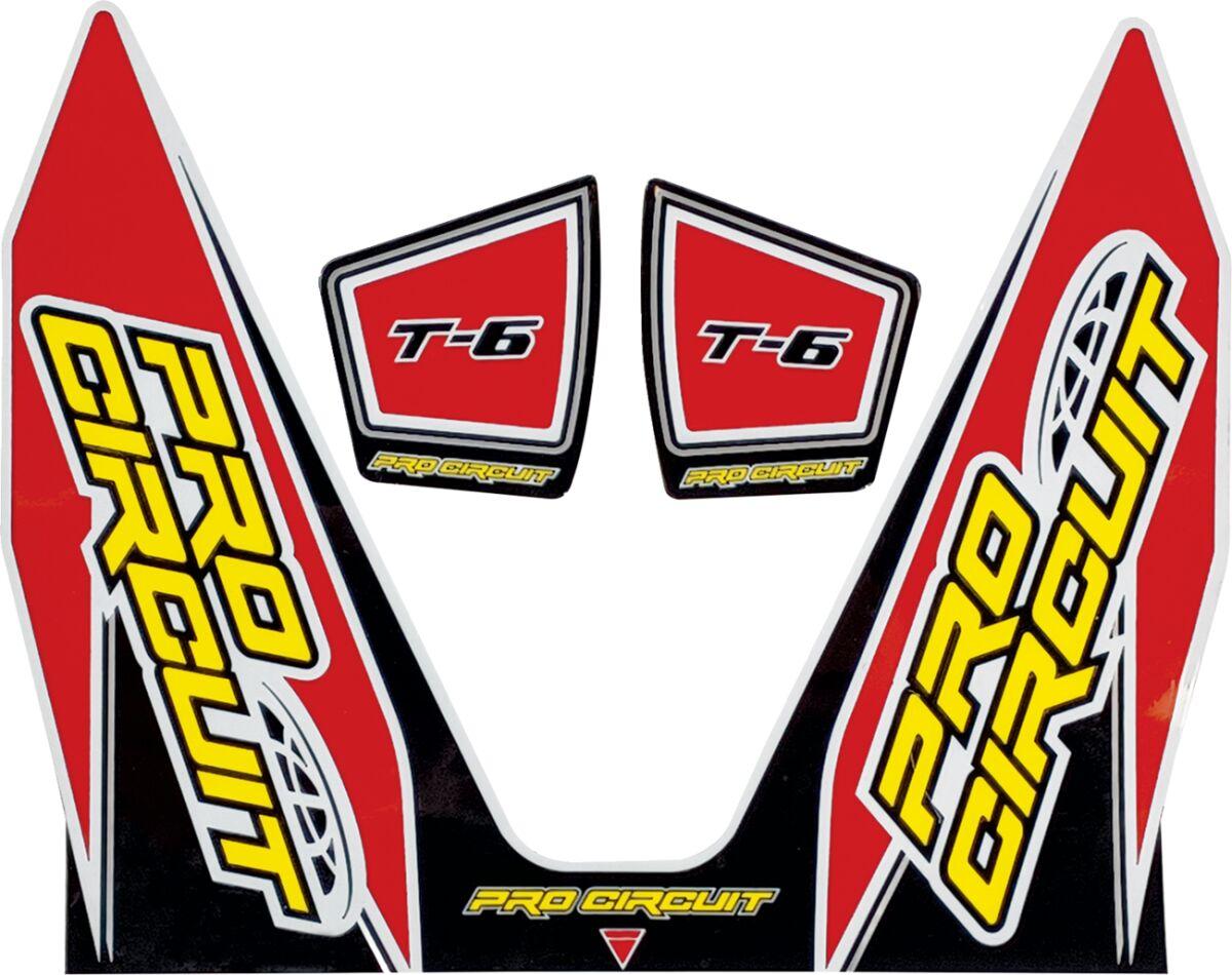 DC22T6-RED - Pro Circuit T-6 Exhaust Decals - Red/White/Yellow