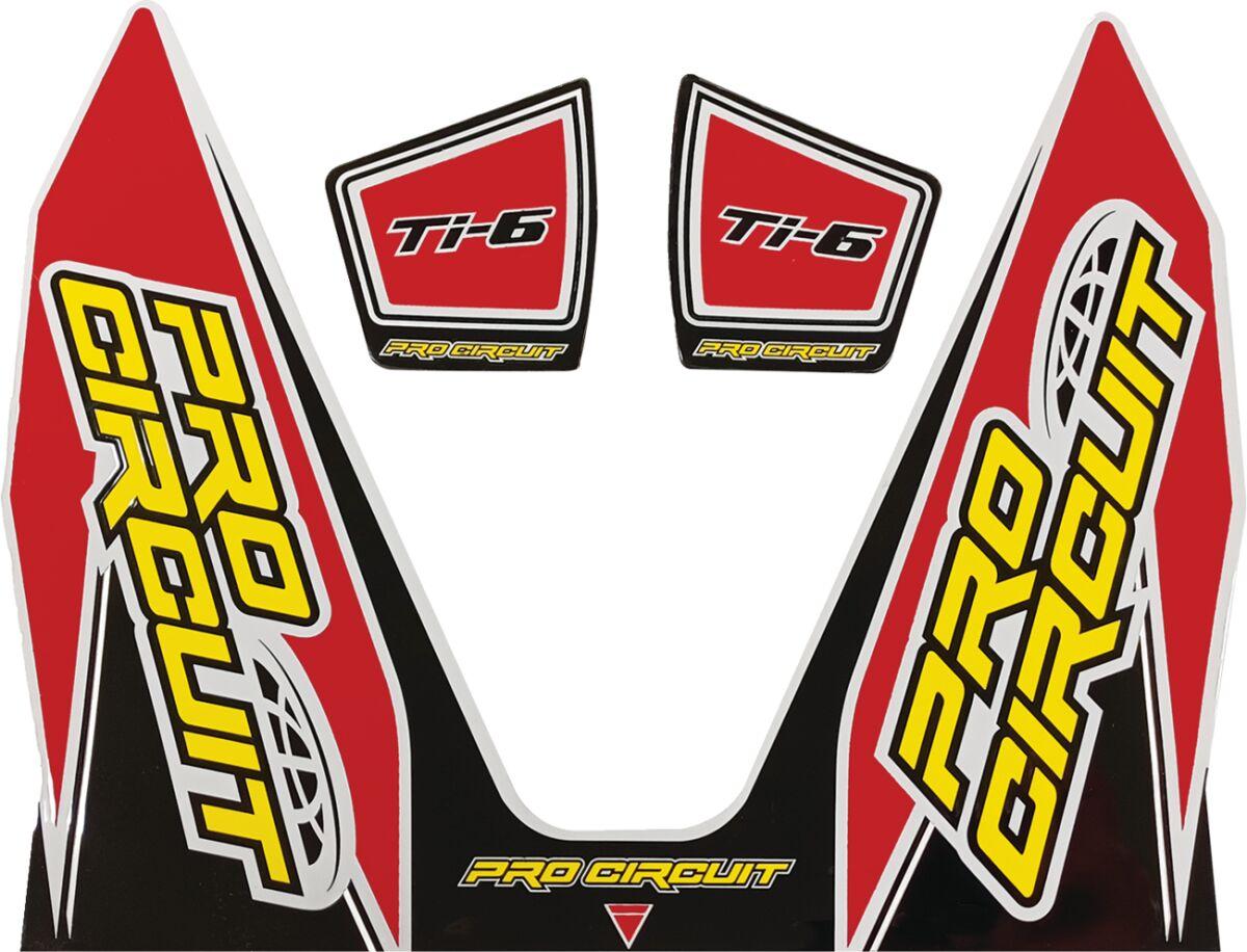 DC22TI6-RED - Pro Circuit Ti-6 Exhaust Decals - Black/Red/White/Yellow