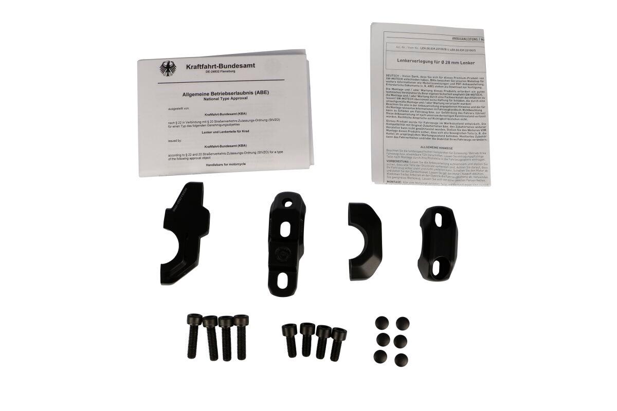 LEH.00.039.23100/B - SW Motech Bar Back Handlebar Riser Kit - Yamaha XTZ 690 2019-2022 - Anodised/Black