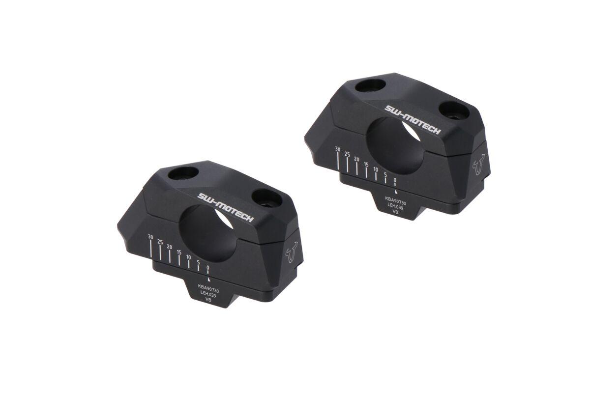 LEH.00.039.31000/B - SW Motech 1 System 8mm Bar Back Handlebar Riser Kit - Yamaha XTZ 690SP 2021-2022 - Black