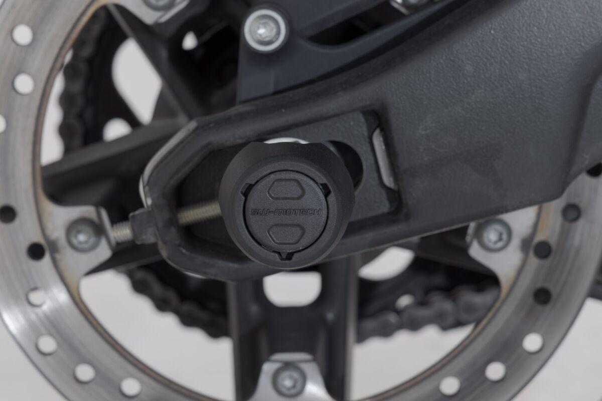 STP.18.176.10100/B - SW Motech Rear Axle Slider Set - Harley Davidson RA 1250S Pan America 2021-2024 - Black