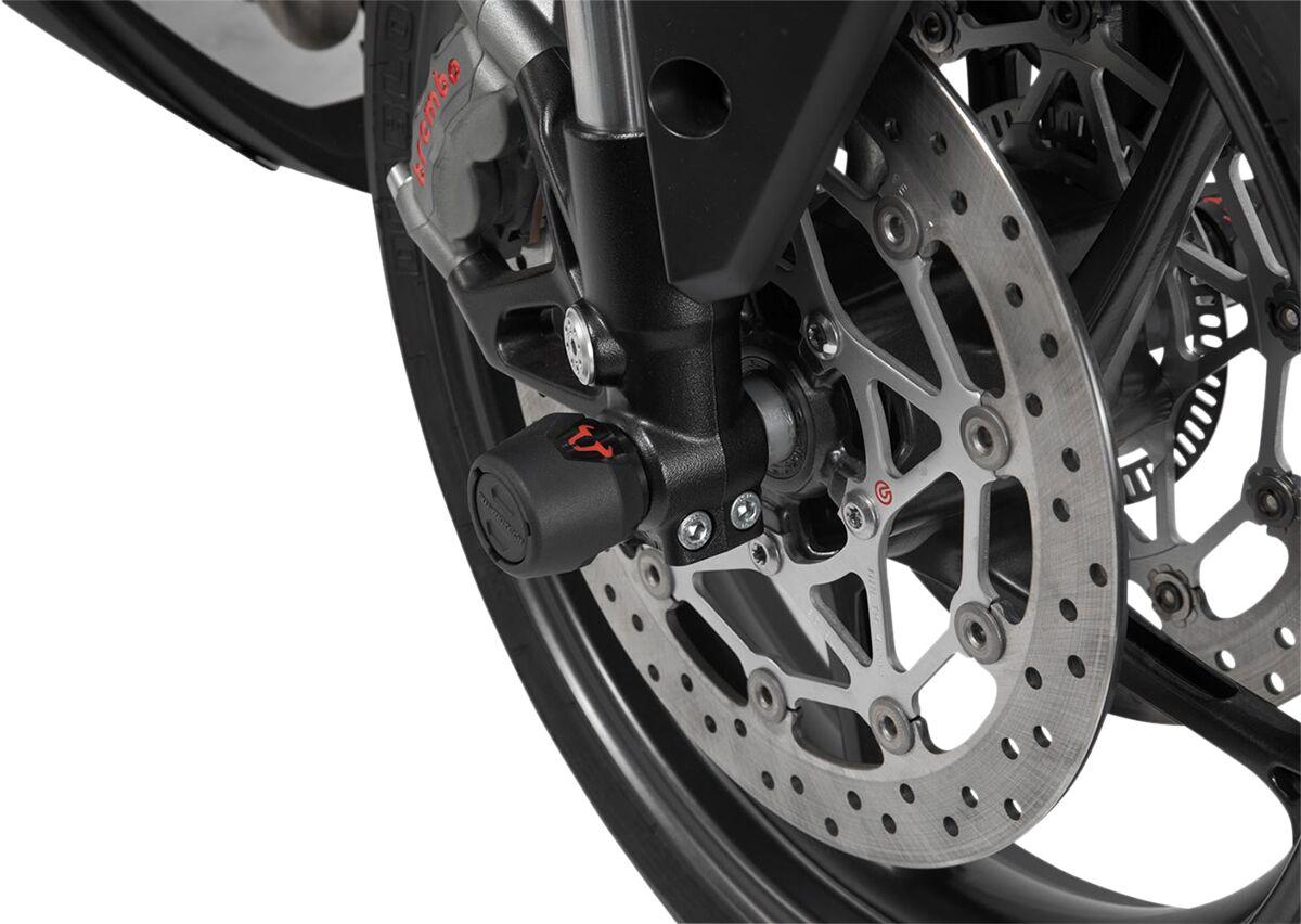 STP.05.176.10201/B - SW Motech Front Axle Slider Set - Suzuki GSX-S 950 2021-2024 - Black