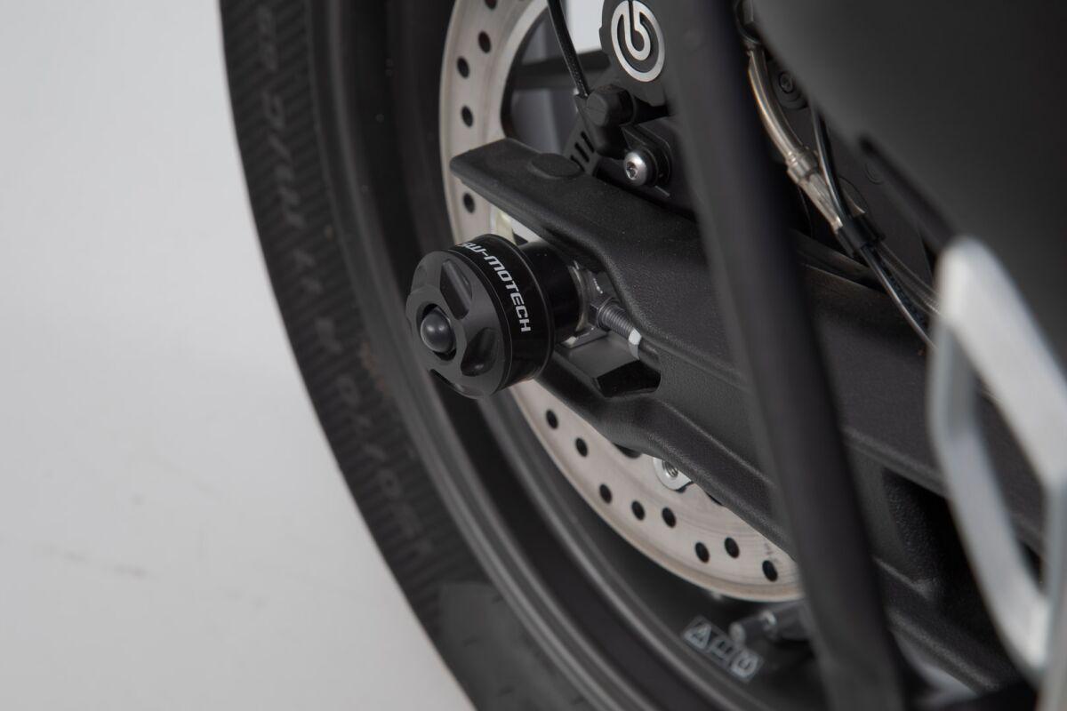 STP.11.176.10100/B - SW Motech Rear Axle Slider Set - Triumph Tiger 900 GT 2020-2023 - Black