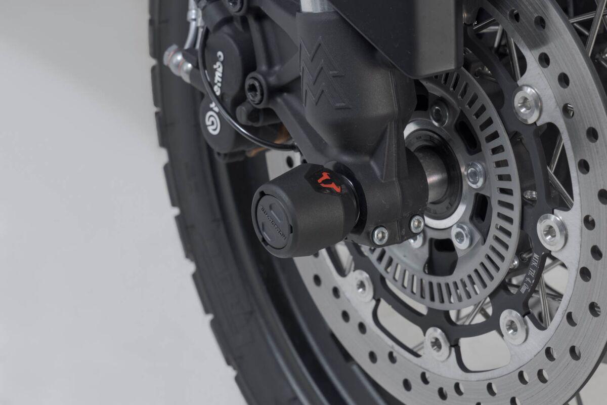 STP.23.176.10000/B - SW Motech Front Axle Slider Set - Moto Morini X-CAPE 650 2021-2023 - Black