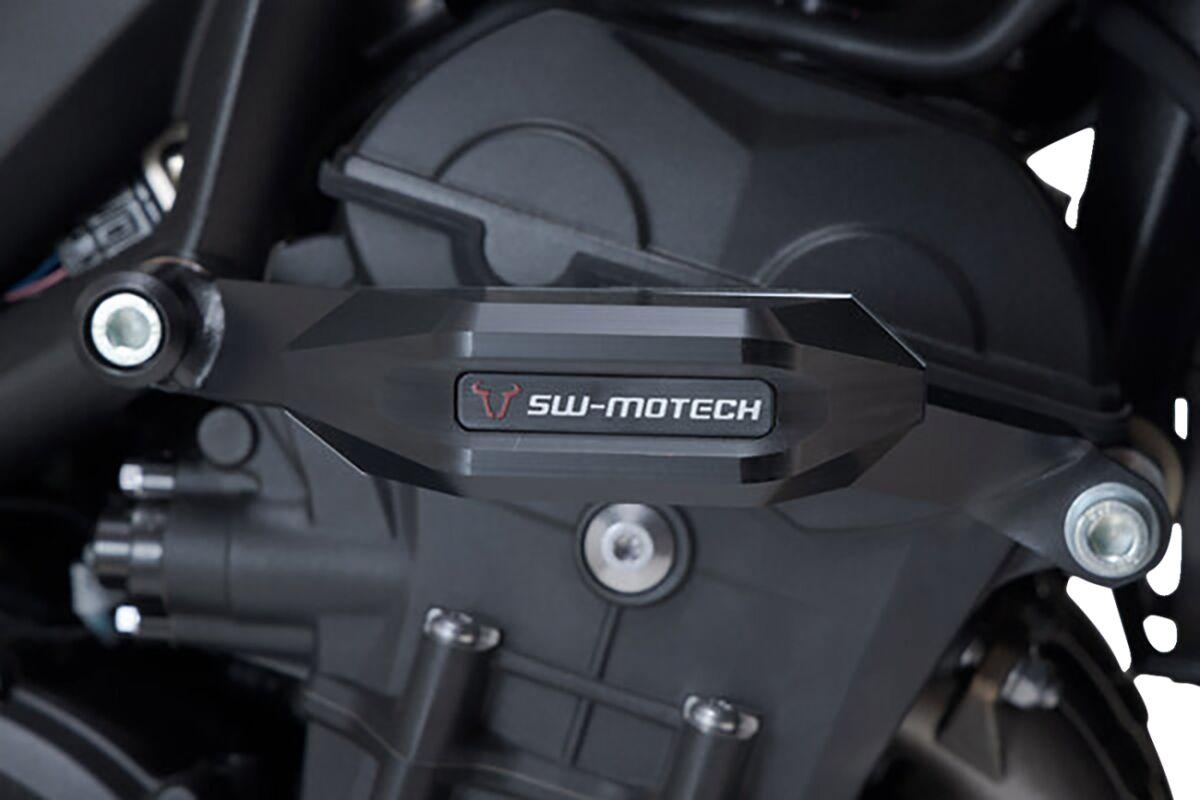 STP.11.590.10400/B - SW Motech Frame Sliders - Triumph Street Triple 765 2018-2023 - Black/Silver