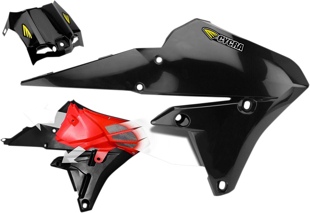 1CYC-1782-12 - Cycra Powerflow Radiator Scoops For Yamaha WRF250 2014-2019 - Black