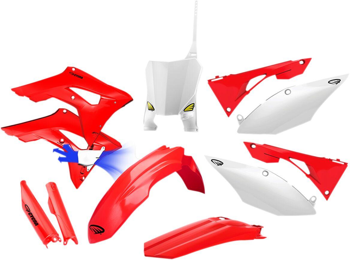 1CYC-9320-02 - Cycra Powerflow Plastics Kit For Honda CRF250R 2018-2021 - Red/White