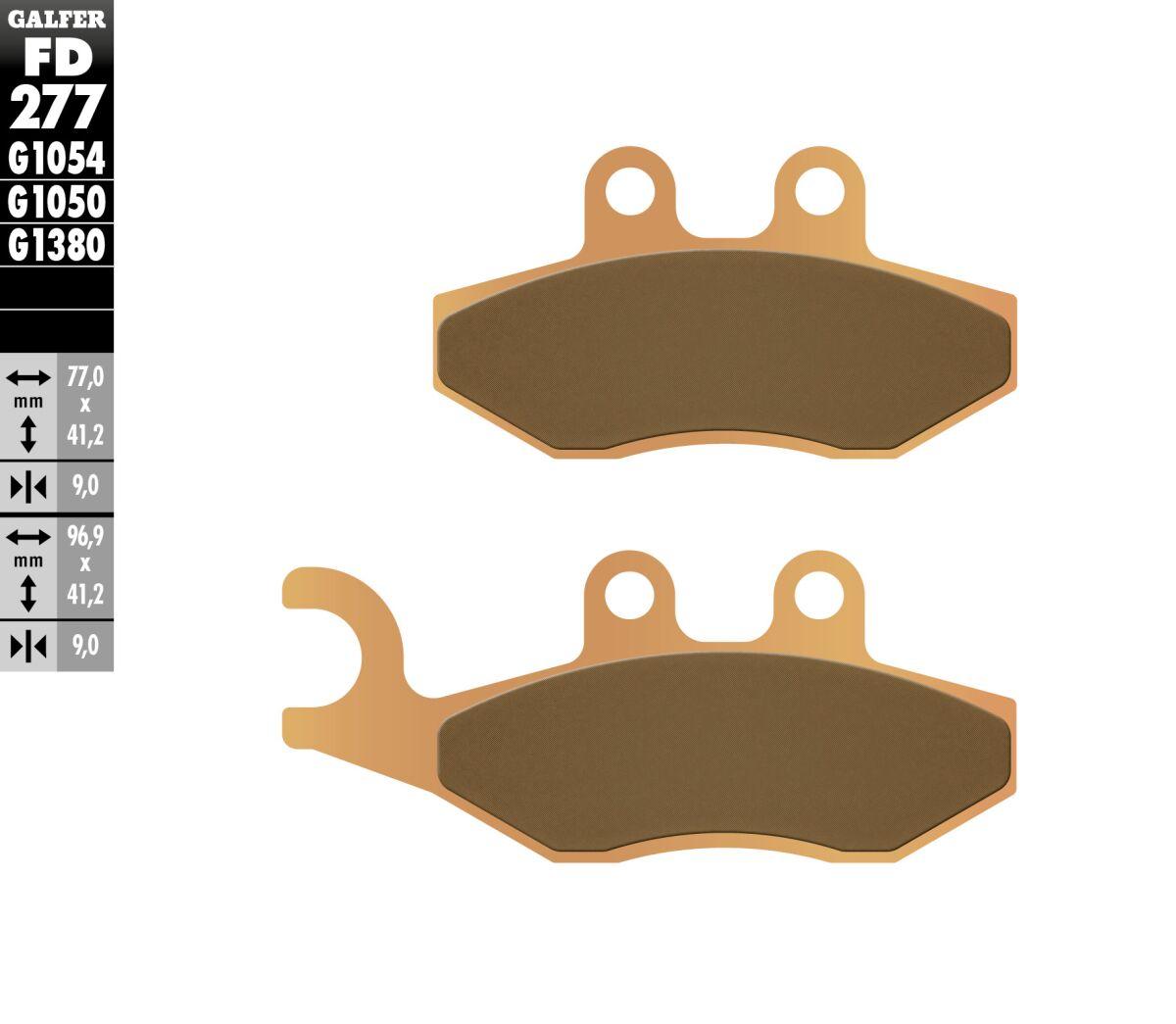 FD277G1380 - Galfer HH Sintered Scooter Brake Pads For Piaggio Beverly 125 2002-2010 - Front