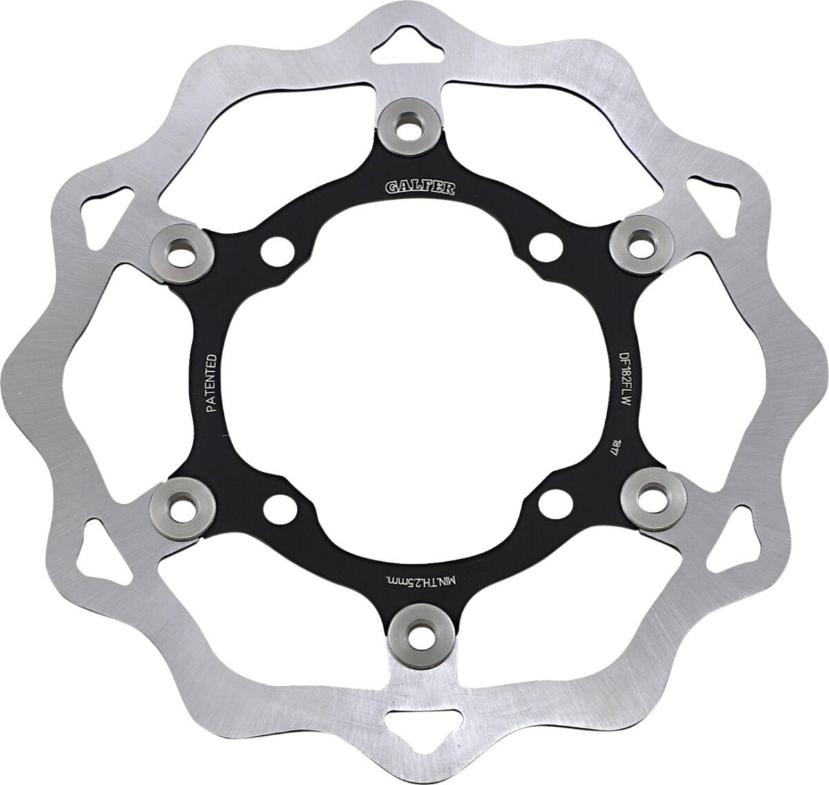Galfer Black/Raw Df182flw - Wave Brake Disc For Kawasaki Kx125 2003-2005 - Front