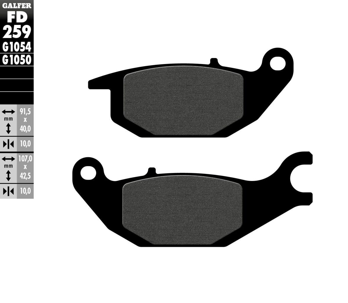 FD259G1054 - Galfer Semi Metallic Brake Pads For Honda CB 350 2021 - Rear