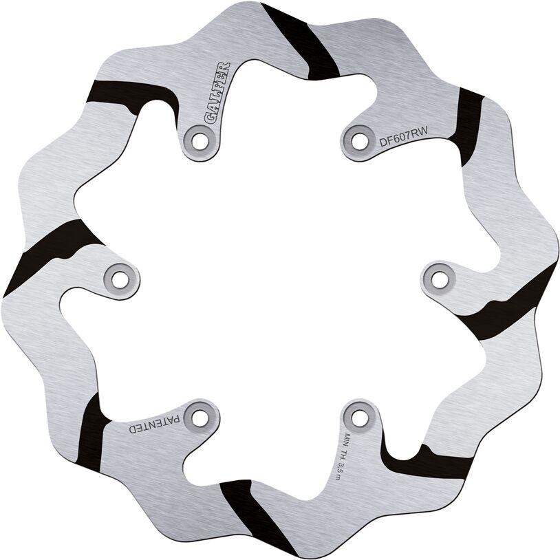 Galfer Black/Polished/Silver Df607rw - Df607rw - Fixed Wave Grooved Rear Brake Disc - Husqvarna Fc250 2014-2023