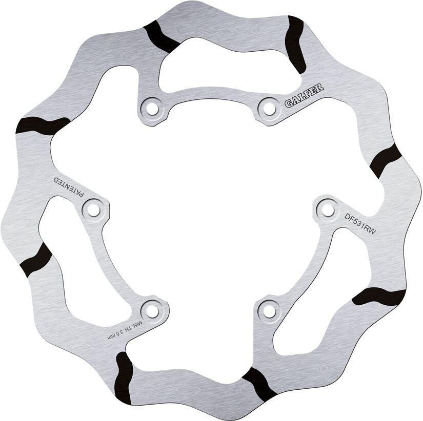 Galfer Black/Polished/Silver Df531rw - Df531rw - Fixed Wave Grooved Rear Brake Disc - Yamaha Yzf450 2018-2024