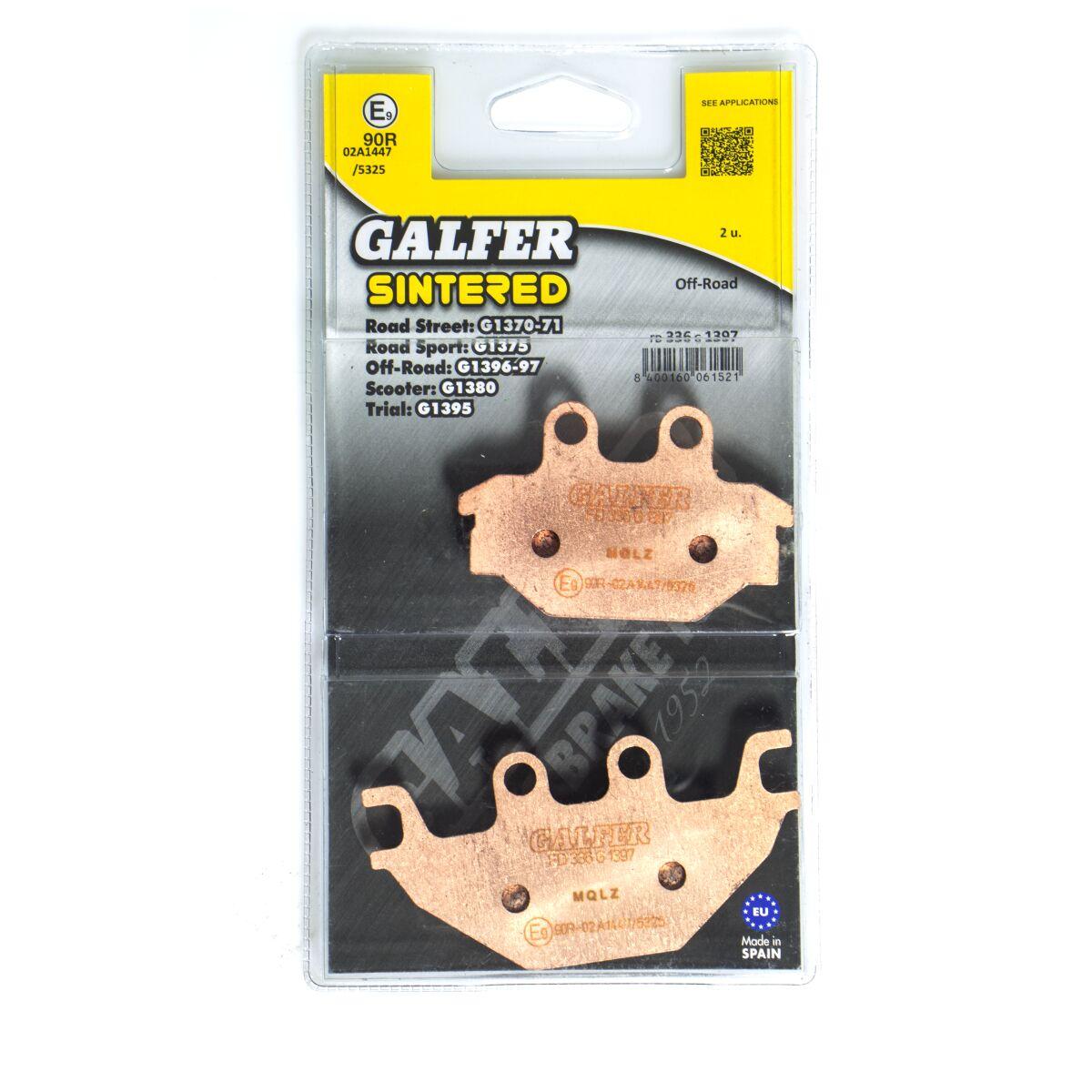 FD336G1397 - Galfer HH Sintered ATV Brake Pads For Can Am DS 250 2X4 2007-2024 - Front