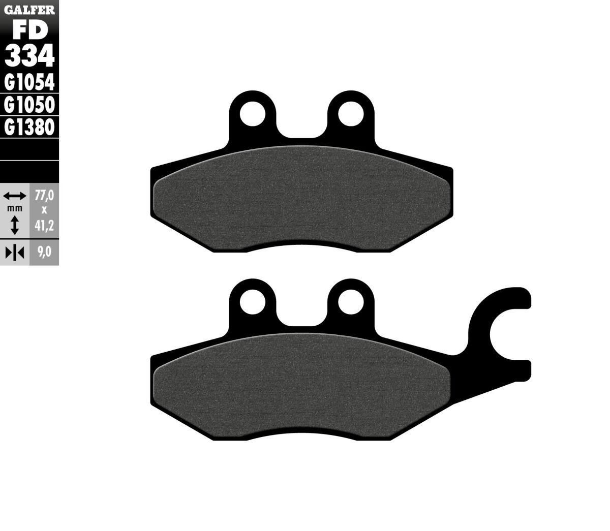 FD334G1050 - Galfer Organic Semi Metal Scooter Brake Pads For Piaggio Beverly 300 HPE ABS 2021-2024 - Rear