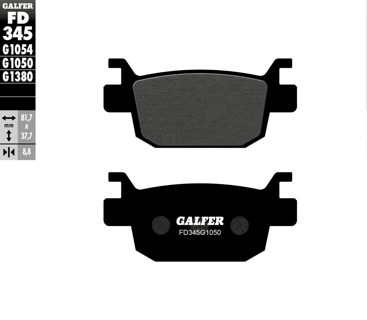 FD345G1050 - Galfer Organic Semi Metal Scooter Brake Pads For Benelli 402S ABS 2018 - Rear