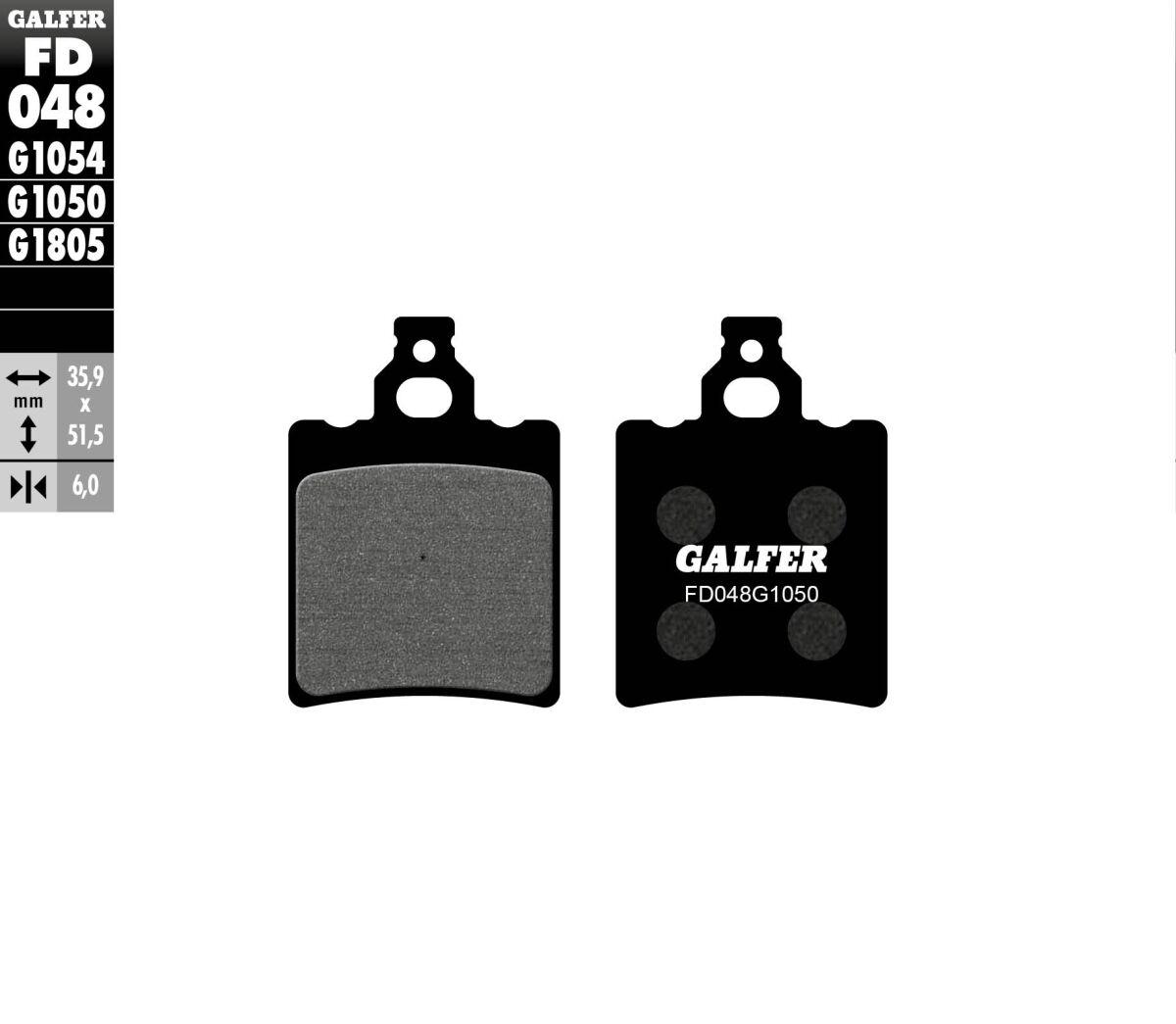 FD048G1050 - Galfer Organic Semi Metal Scooter Brake Pads For Aprilia AF1 50 1991 - Rear