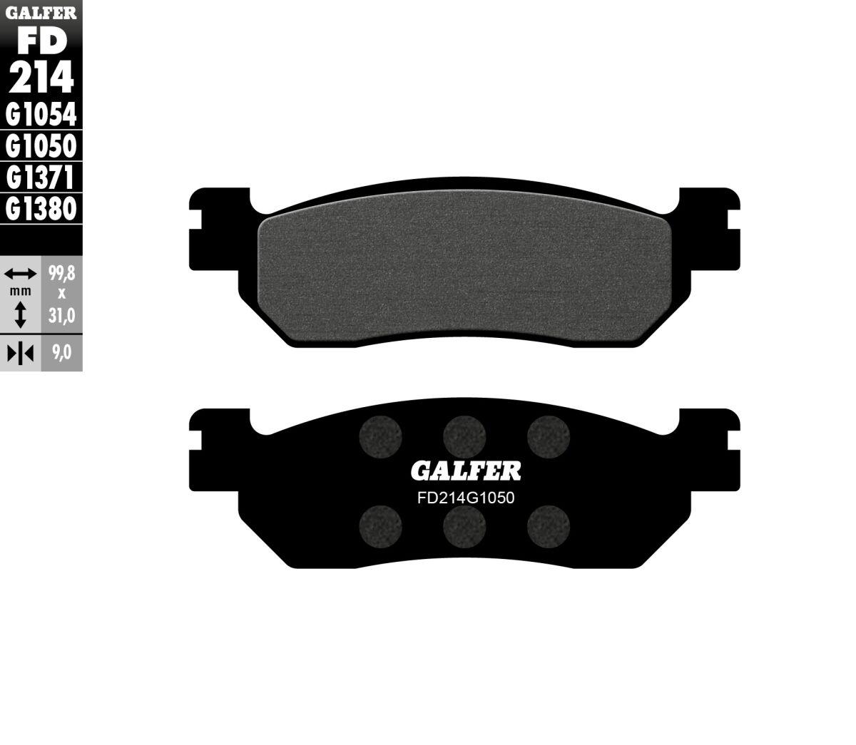 FD214G1050 - Galfer Organic Semi Metal Scooter Brake Pads For Benelli BN 302 2014-2016 - Rear