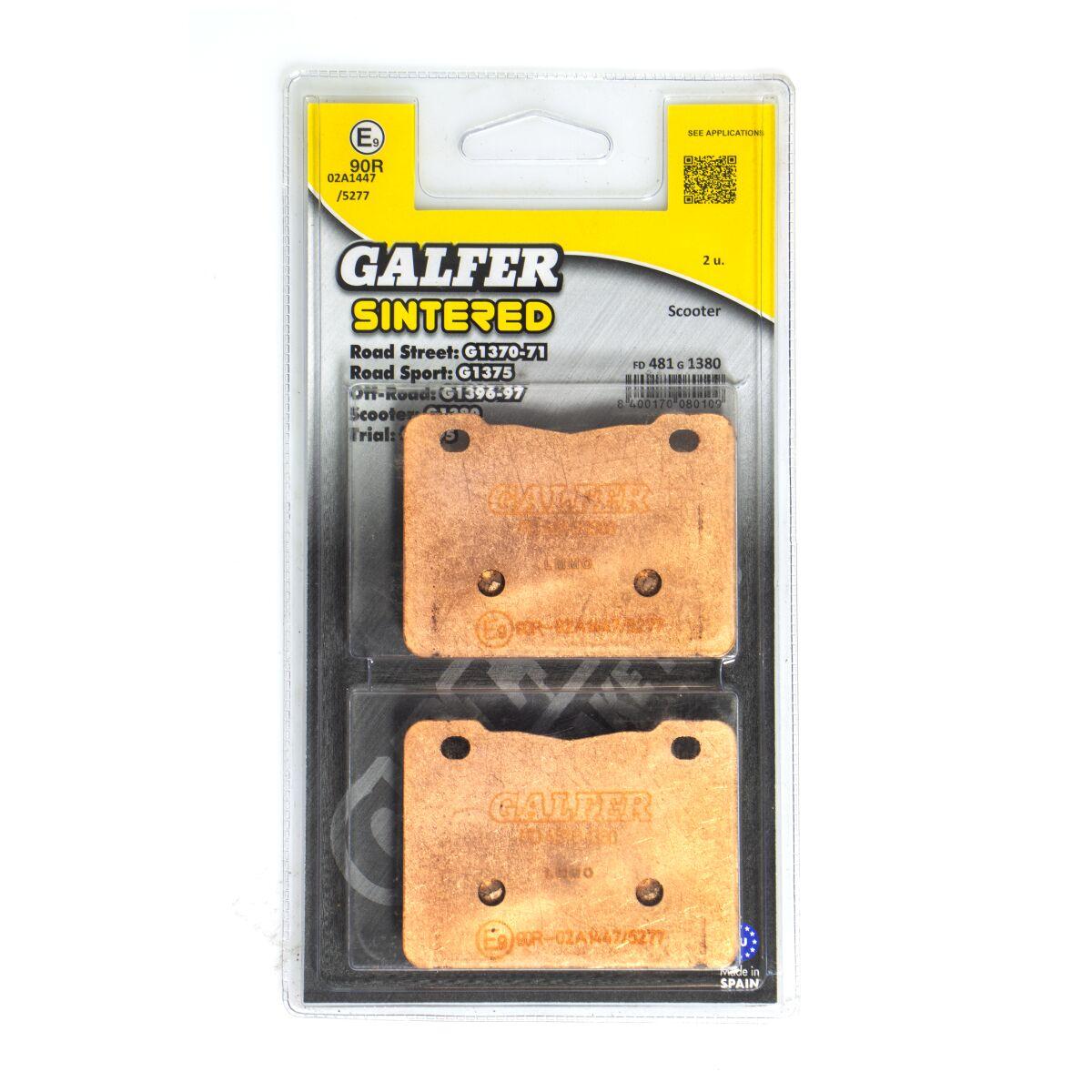 FD481G1380 - Galfer HH Sintered Scooter Brake Pads For Sym ADX 300 ABS 2024-2025 - Front